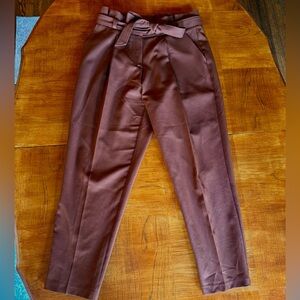 Boutique Rust Paper-bag Waist Trousers